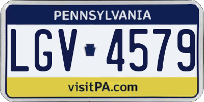 PA license plate LGV4579