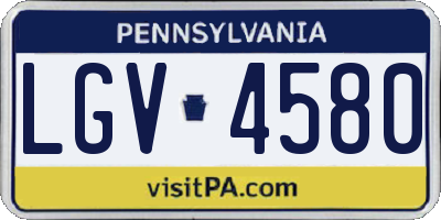 PA license plate LGV4580
