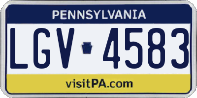 PA license plate LGV4583