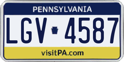 PA license plate LGV4587