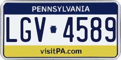 PA license plate LGV4589