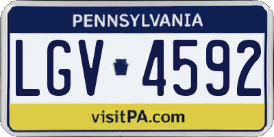 PA license plate LGV4592