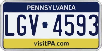 PA license plate LGV4593