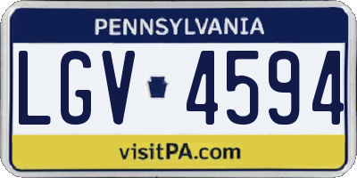 PA license plate LGV4594