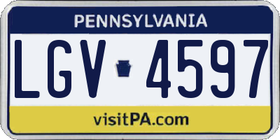PA license plate LGV4597