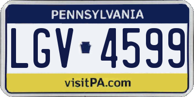 PA license plate LGV4599