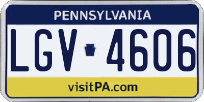 PA license plate LGV4606