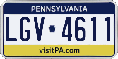 PA license plate LGV4611