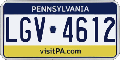 PA license plate LGV4612