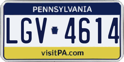PA license plate LGV4614