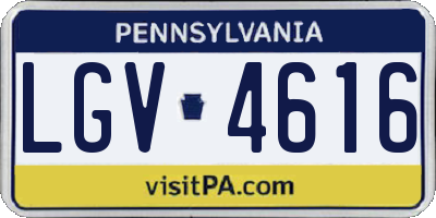 PA license plate LGV4616