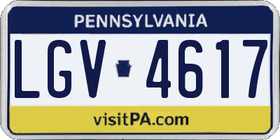 PA license plate LGV4617