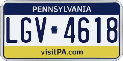 PA license plate LGV4618