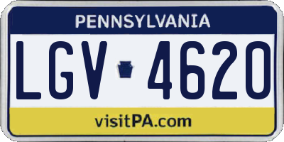 PA license plate LGV4620