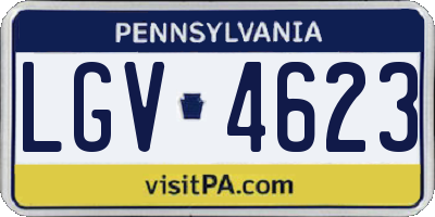 PA license plate LGV4623