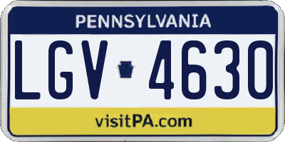PA license plate LGV4630
