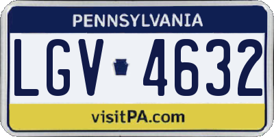 PA license plate LGV4632