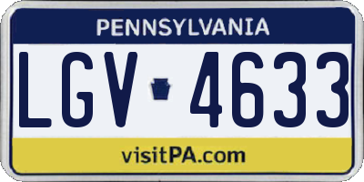 PA license plate LGV4633