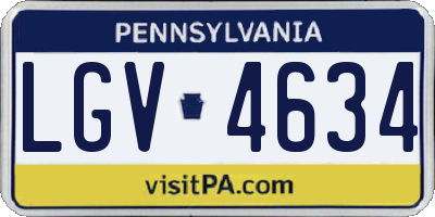 PA license plate LGV4634