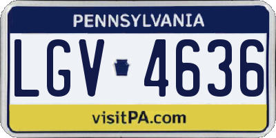 PA license plate LGV4636