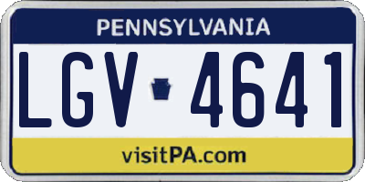 PA license plate LGV4641