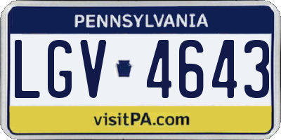 PA license plate LGV4643