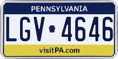 PA license plate LGV4646