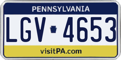 PA license plate LGV4653