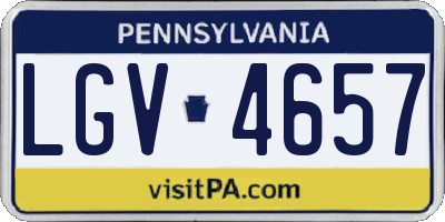 PA license plate LGV4657