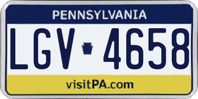 PA license plate LGV4658