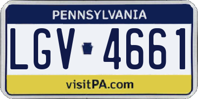 PA license plate LGV4661