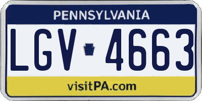 PA license plate LGV4663