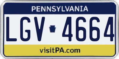 PA license plate LGV4664
