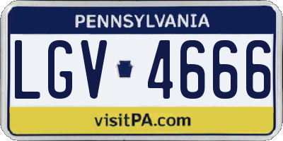 PA license plate LGV4666