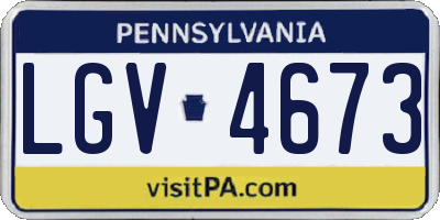 PA license plate LGV4673