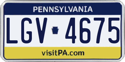 PA license plate LGV4675