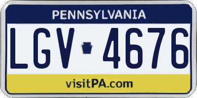 PA license plate LGV4676
