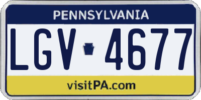 PA license plate LGV4677