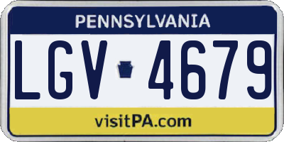 PA license plate LGV4679