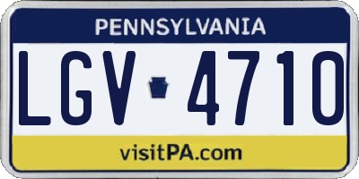 PA license plate LGV4710