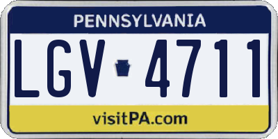 PA license plate LGV4711