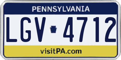 PA license plate LGV4712