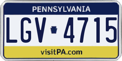 PA license plate LGV4715