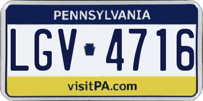 PA license plate LGV4716