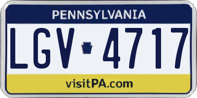 PA license plate LGV4717