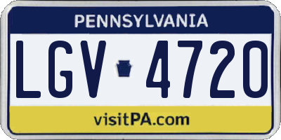 PA license plate LGV4720