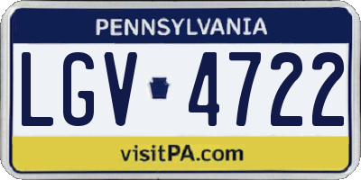 PA license plate LGV4722