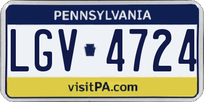 PA license plate LGV4724