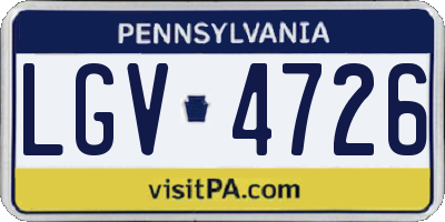 PA license plate LGV4726