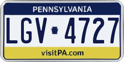 PA license plate LGV4727
